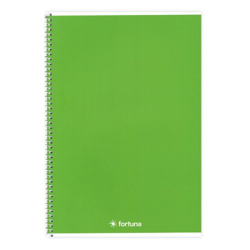 Spirálfüzet vonalas FORTUNA Monocolor A/5 70 lapos zöld