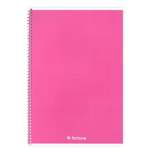 Spirálfüzet vonalas FORTUNA Monocolor A/5 70 lapos rózsaszín