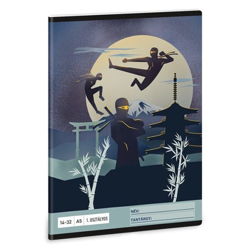 Füzet vonalas ARS UNA A/5 32 lapos 14-32 1. osztályos Ninjas in the Dark